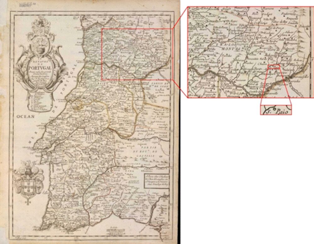 No Mapa de Portugal de 1762 São Paio aparecia em meio a várias cidades ...
